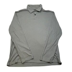 Banana Republic‎ Long Sleeve Polo Shirt Men's Large Grey Cotton Casual Top